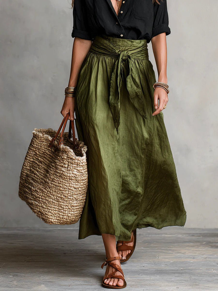 Damen Zweiteiliges High-Waist Button-Up Maxi Set