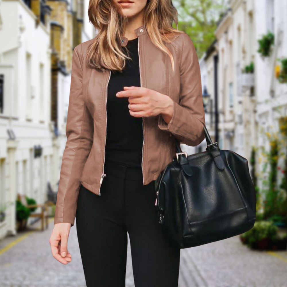 Elke | Damen Stylische Bikerjacke mit Reißverschluss