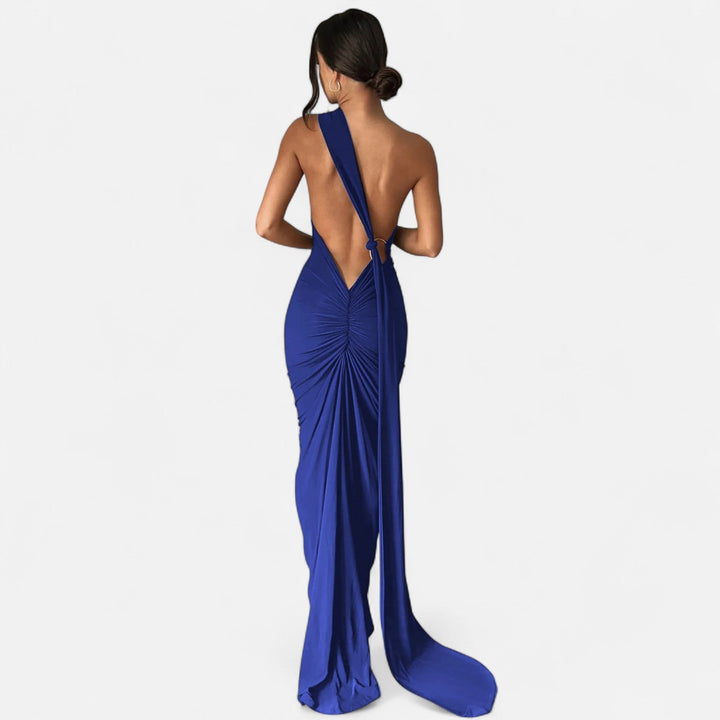 Lara | Damen Maxikleid mit Ein-Schulter-Neckholder