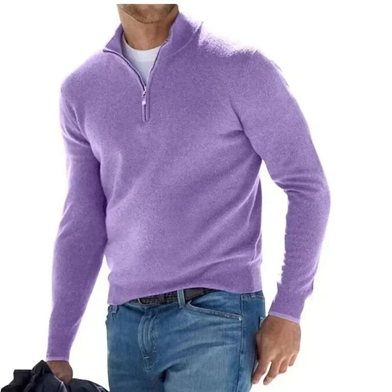 Markus  | Herren Pullover mit Halbreißverschluss und Stehkragen