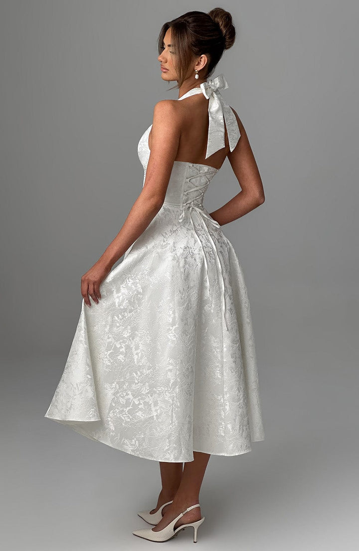 Kerstin | Damen Halter Midi Kleid für Hochzeitsgäste