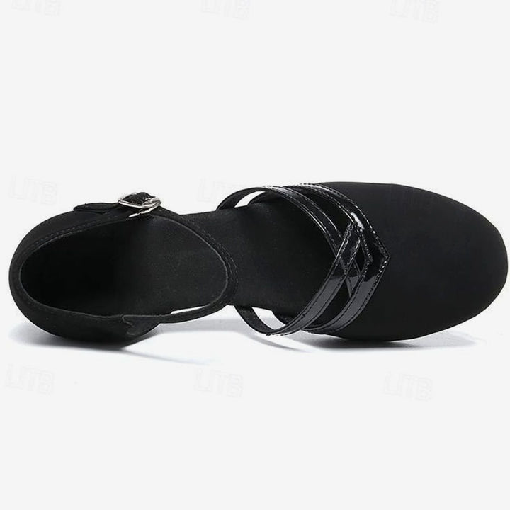 Elegante Damen-Tanzschuhe mit Flexsohle Knöchelriemchen Blockabsatz