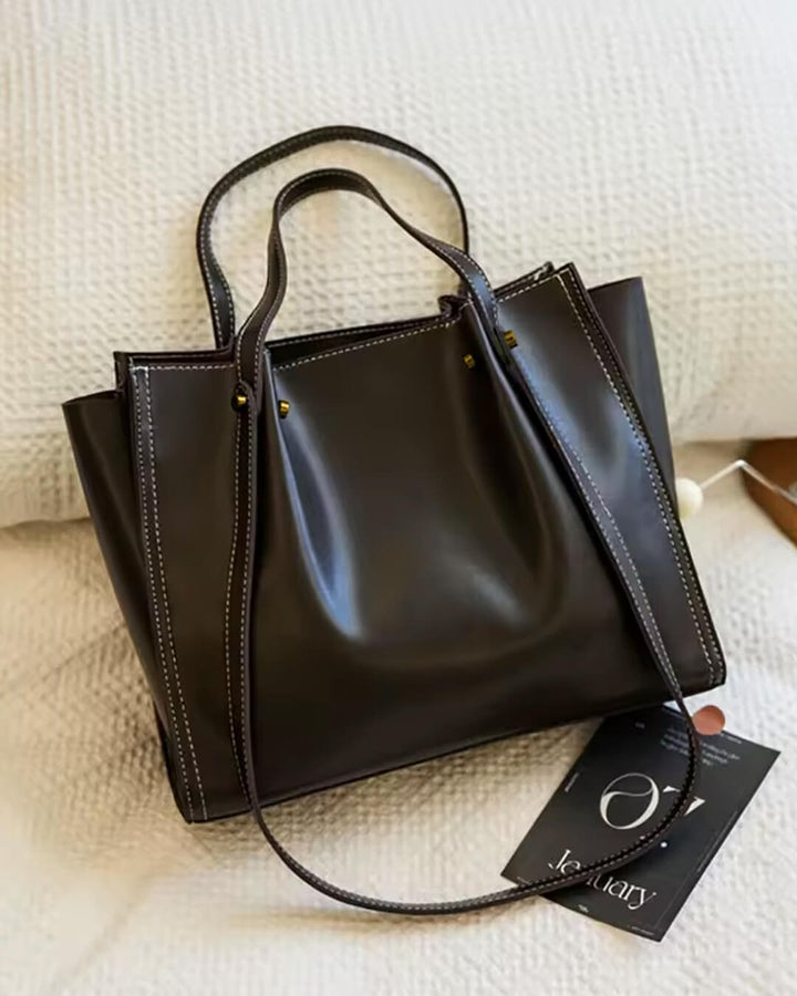 Elegante Vegane Leder Tote Bag Minimalistische Schultertasche