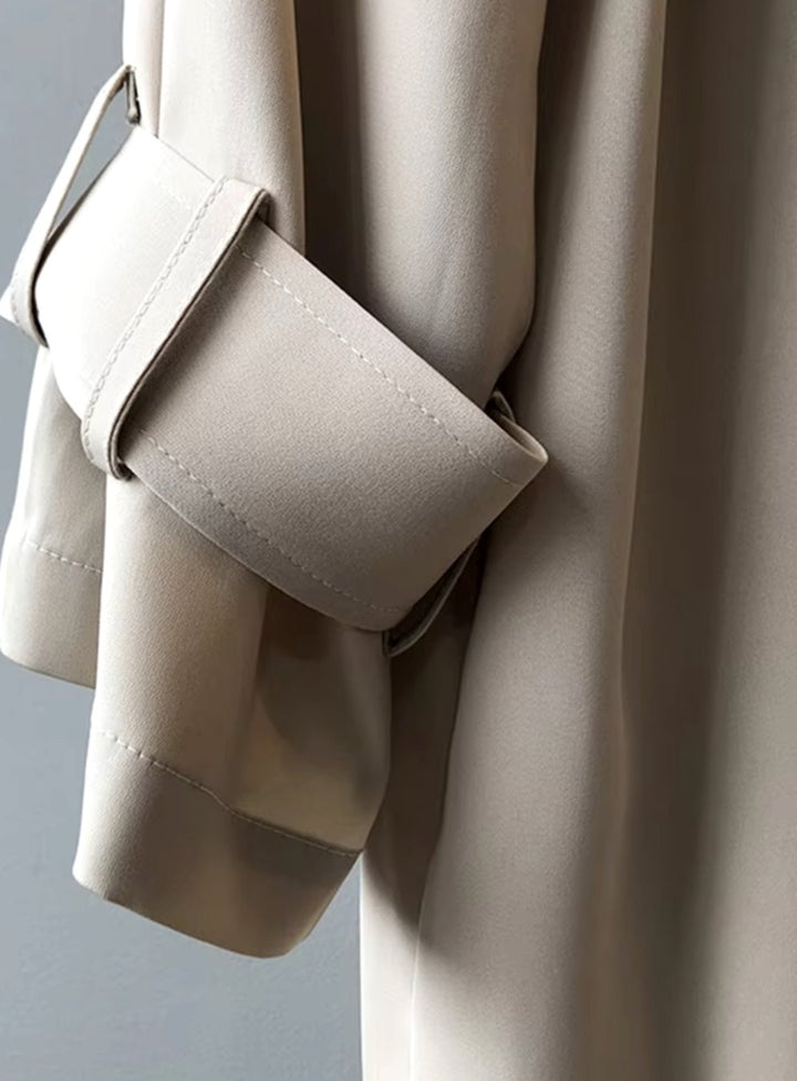 Eleganter langer Damen-Trenchcoat wasserabweisend doppelreihig