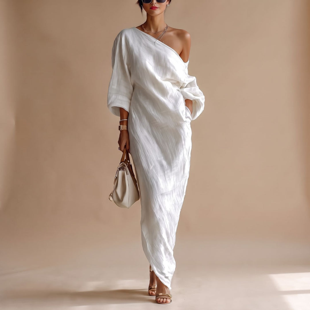 Elegantes Asymmetrisches One-Shoulder Maxikleid