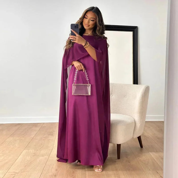 Martina | Damen Cape Maxi Kleid für Hochzeitsgäste