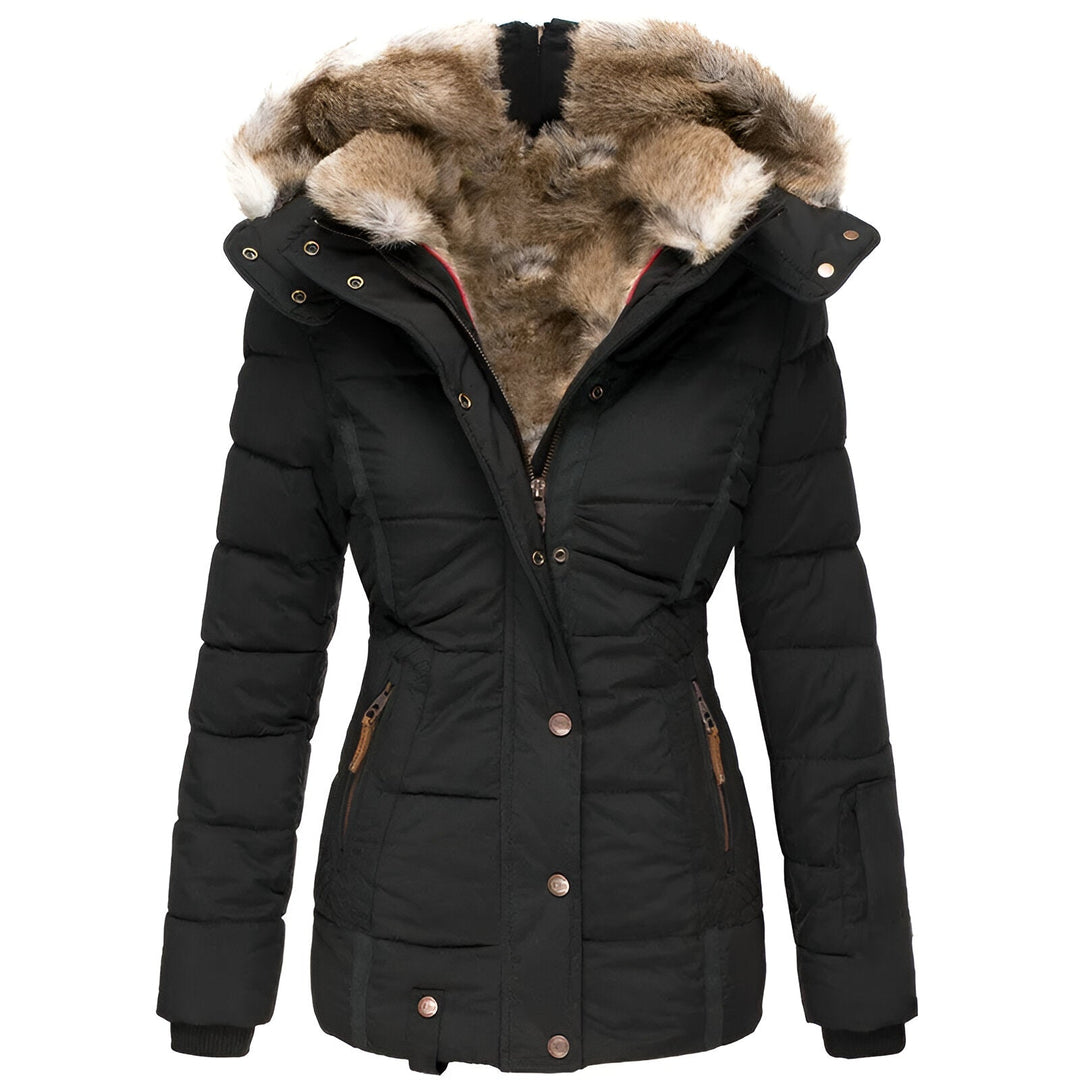 Bettina | Damen Taillierte Winterjacke mit Kapuze