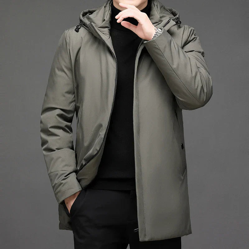 Niklas | Herren Langarm-Winterjacke mit Reißverschluss und hohem Kragen