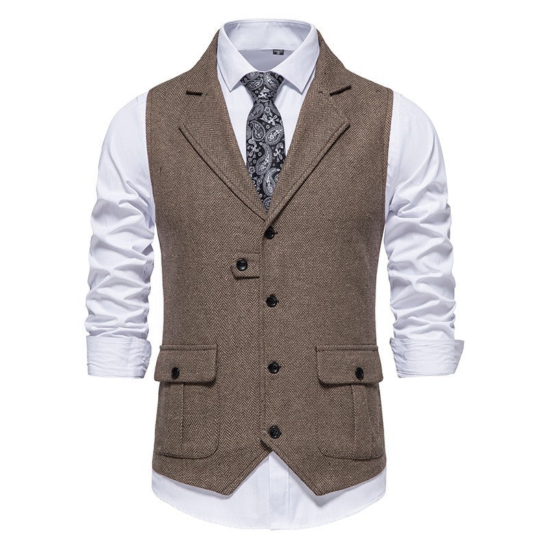 Paul | Herren Weste im Vintage-Stil mit Fischgrätenmuster