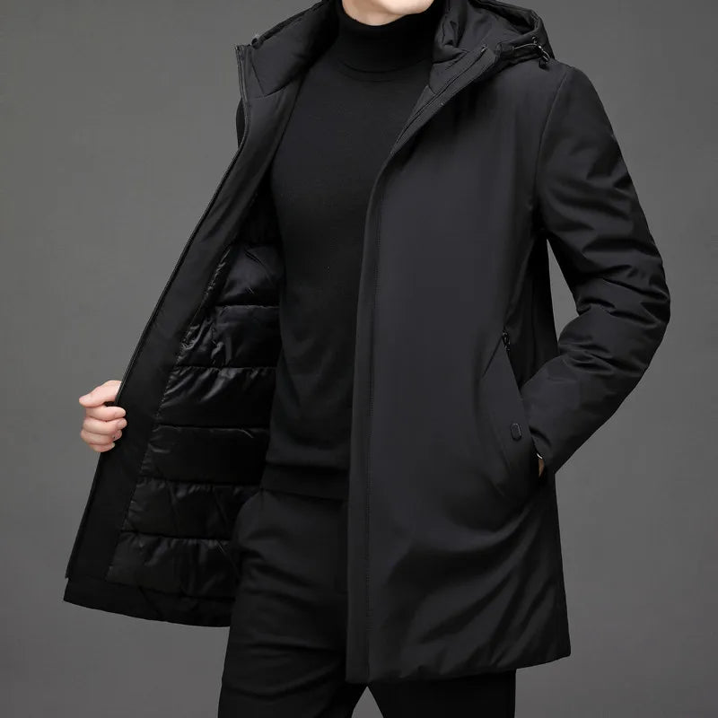 Niklas | Herren Langarm-Winterjacke mit Reißverschluss und hohem Kragen