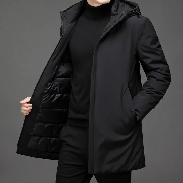 Niklas | Herren Langarm-Winterjacke mit Reißverschluss und hohem Kragen
