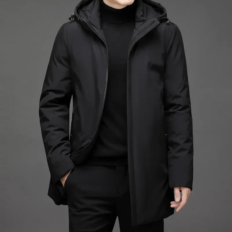 Niklas | Herren Langarm-Winterjacke mit Reißverschluss und hohem Kragen