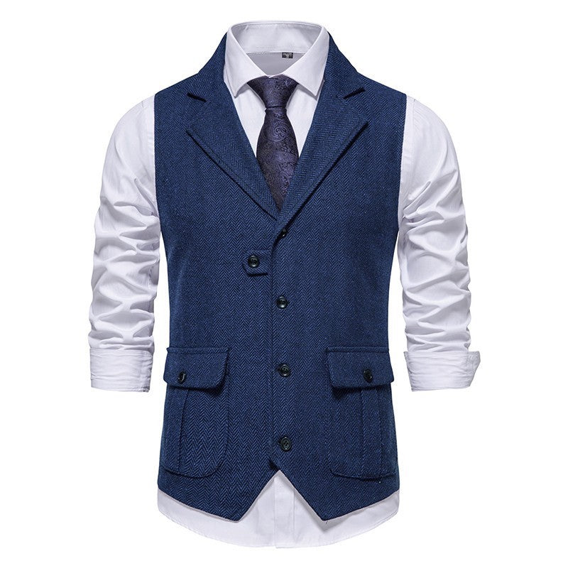Paul | Herren Weste im Vintage-Stil mit Fischgrätenmuster