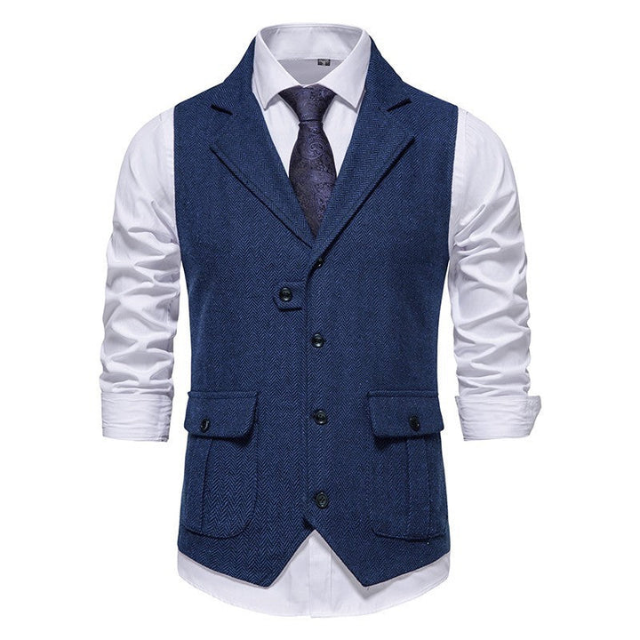 Paul | Herren Weste im Vintage-Stil mit Fischgrätenmuster