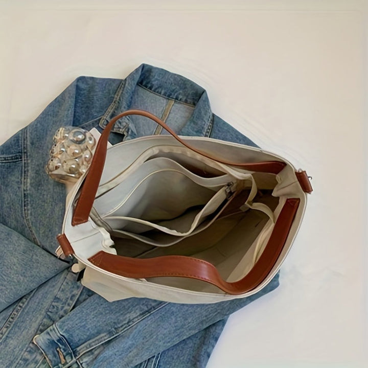 Geräumige Canvas Tote Bag mit verstellbarem Schulterriemen