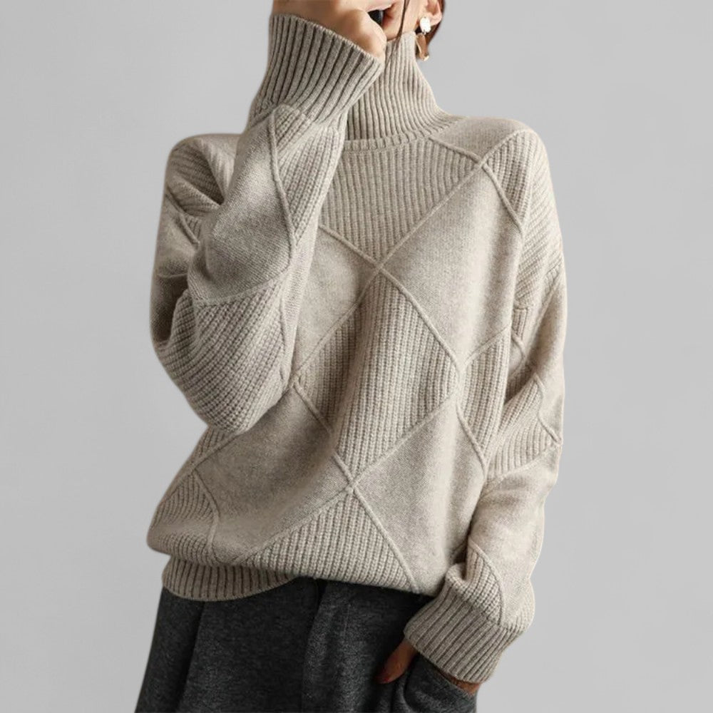 Susanne | Rollkragen Locker Geschnittener Pullover für Damen