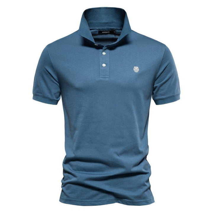 Walter | Herren Minimaler Knopf Klassisches Polo-Shirt