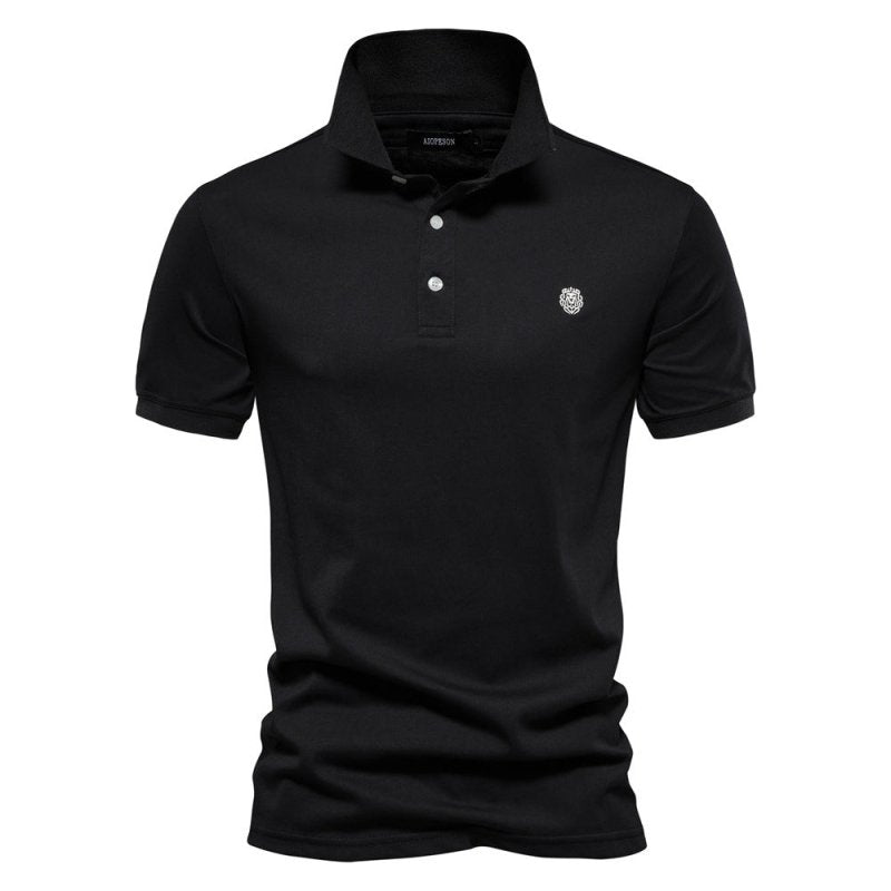Walter | Herren Minimaler Knopf Klassisches Polo-Shirt