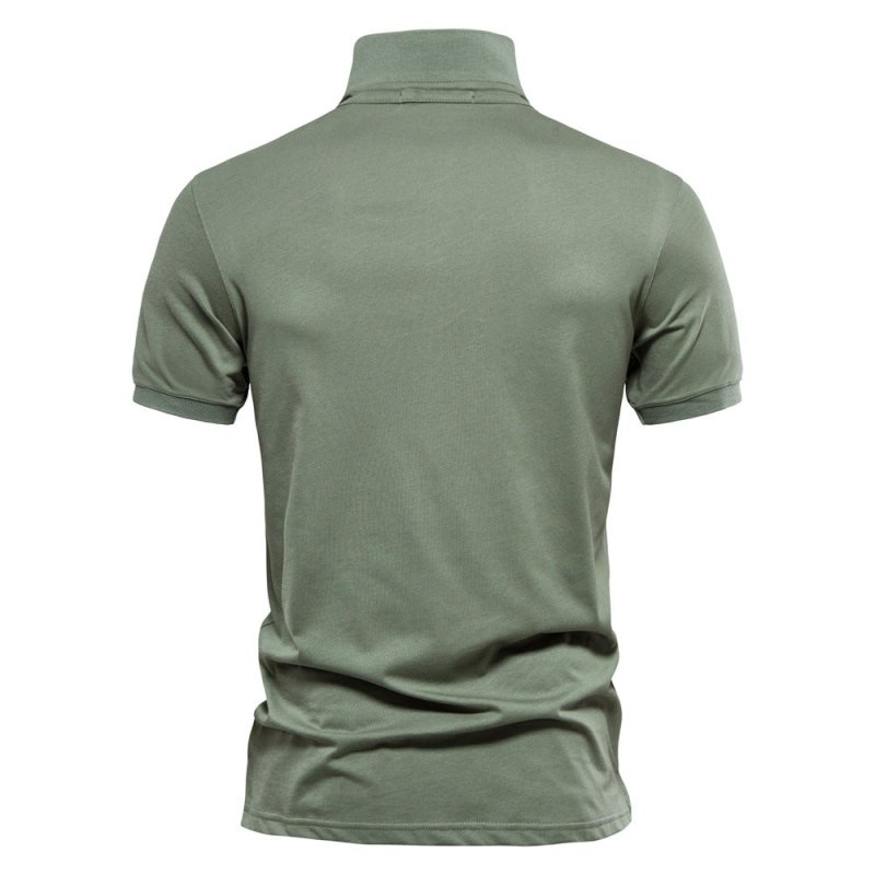 Walter | Herren Minimaler Knopf Klassisches Polo-Shirt