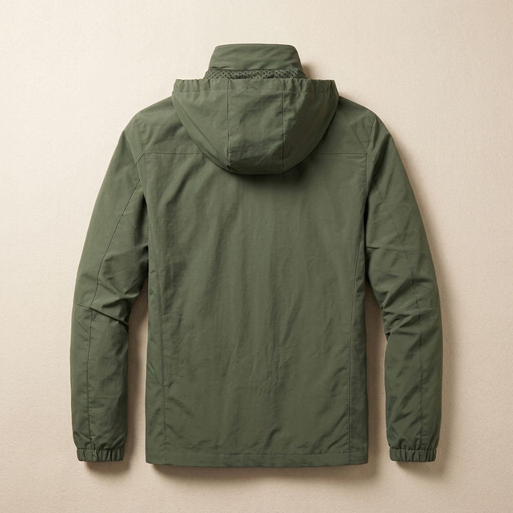 Herren Allwetter-Kapuzenjacke Leichte Outdoor-Jacke mit Reißverschluss