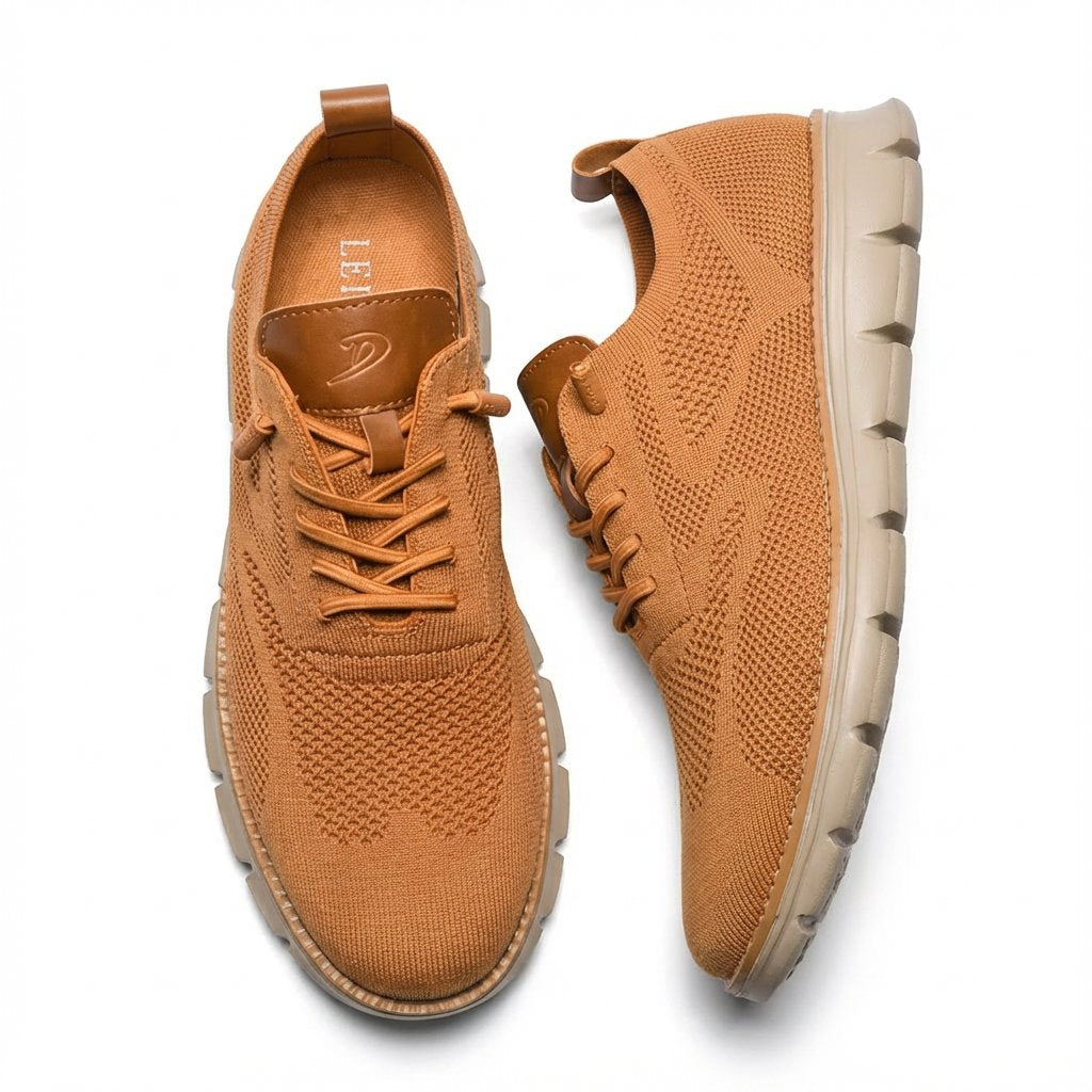 Herren Atmungsaktive Mesh Schnür Sneaker - Camello