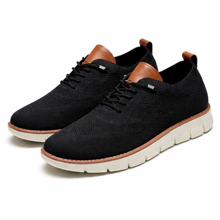 Herren Atmungsaktive Mesh Schnür Sneaker - Negro