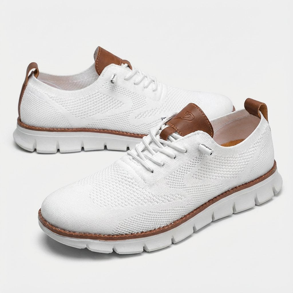 Herren Atmungsaktive Mesh Schnür Sneaker - Blanco