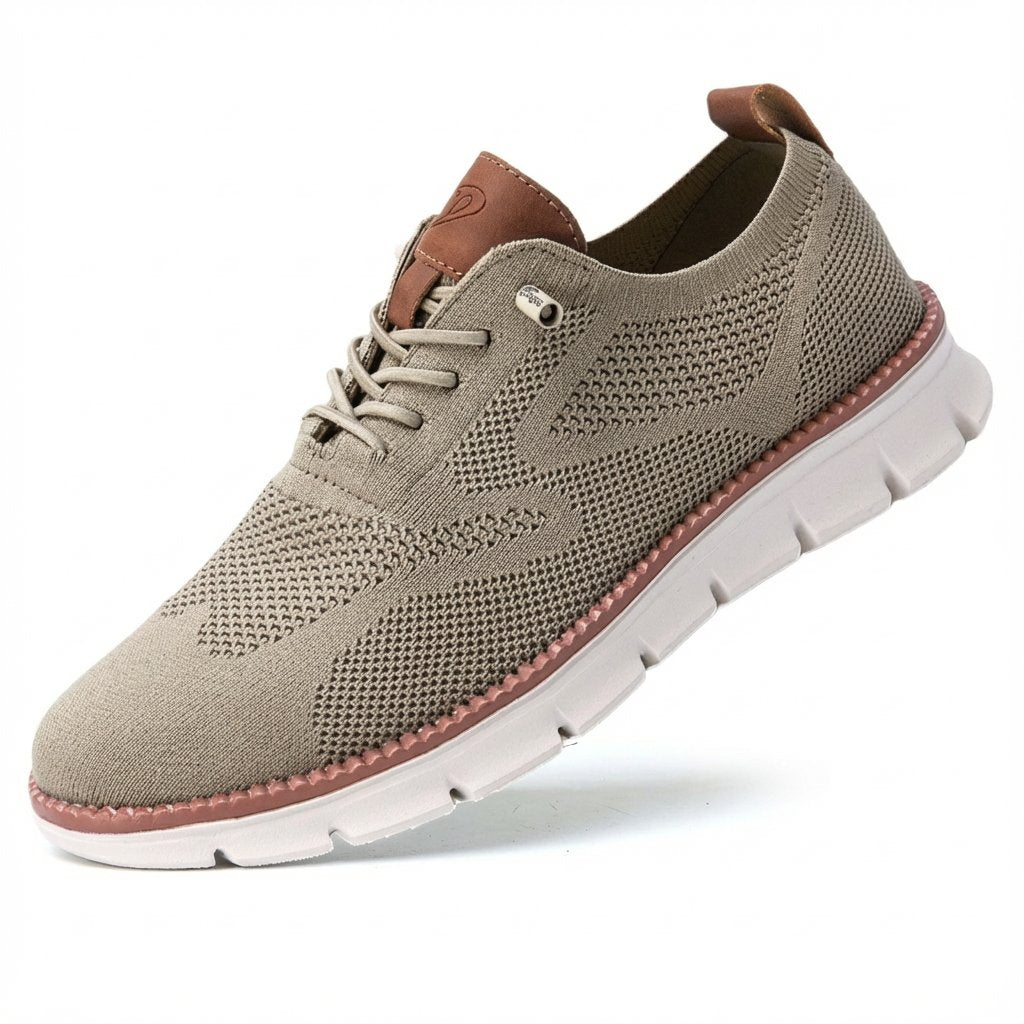 Herren Atmungsaktive Mesh Schnür Sneaker - Caqui