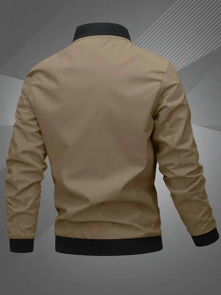 Herren Bomber Jacket Lässige Polyester Collegejacke Mit Baseball-Kragen