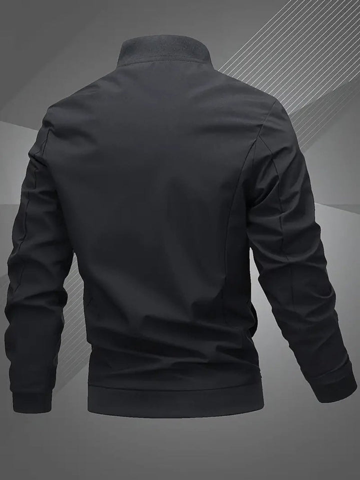 Herren Bomber Jacket Lässige Polyester Collegejacke Mit Baseball-Kragen