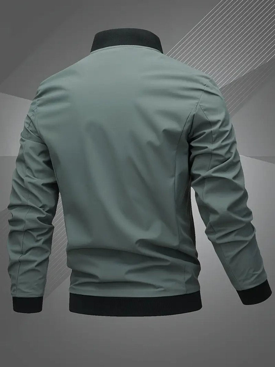 Herren Bomber Jacket Lässige Polyester Collegejacke Mit Baseball-Kragen