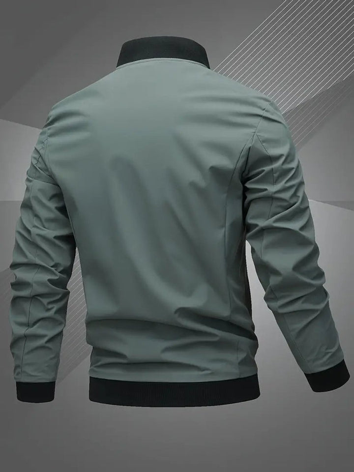 Herren Bomber Jacket Lässige Polyester Collegejacke Mit Baseball-Kragen