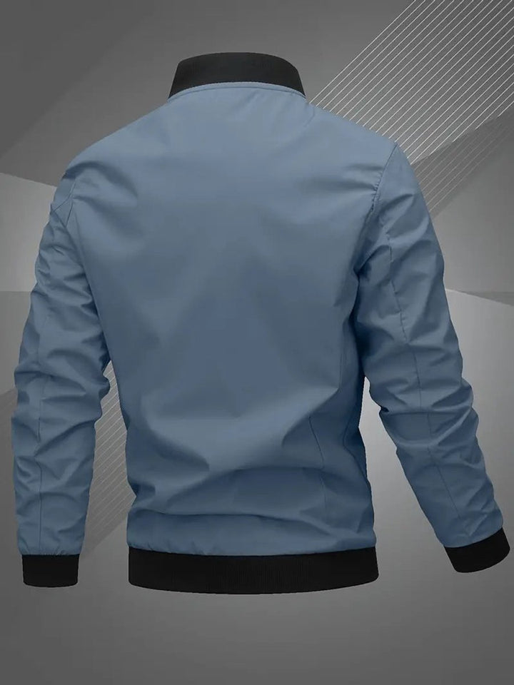 Herren Bomber Jacket Lässige Polyester Collegejacke Mit Baseball-Kragen