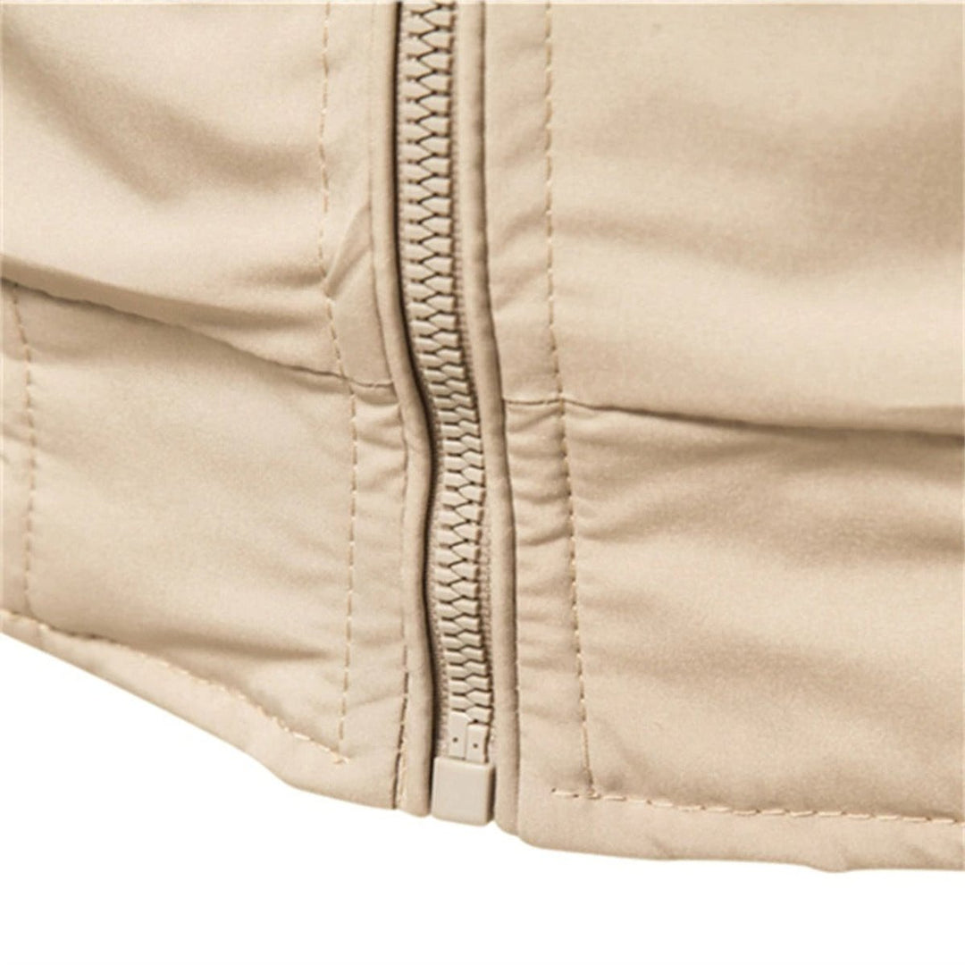 Herren Bomber Jacket unifarben mit Rippbündchen Reißverschluss