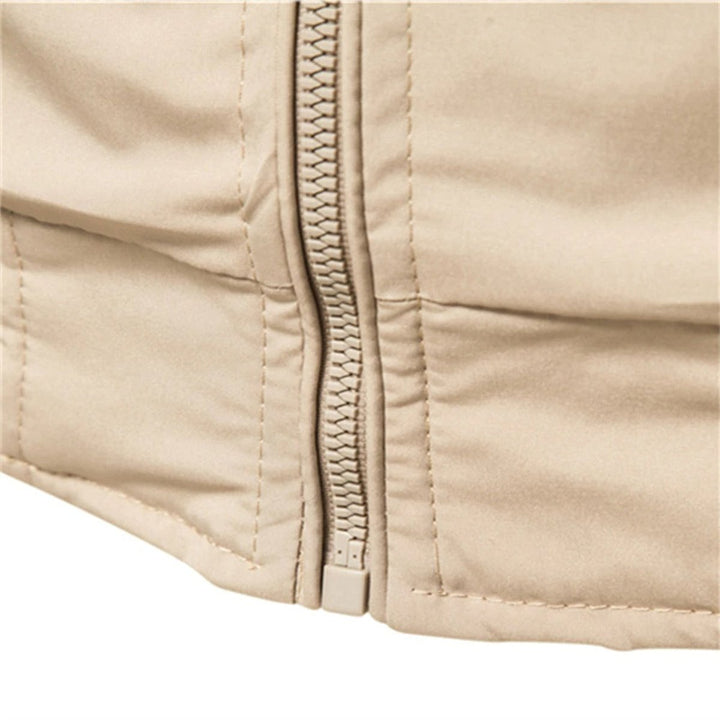 Herren Bomber Jacket unifarben mit Rippbündchen Reißverschluss