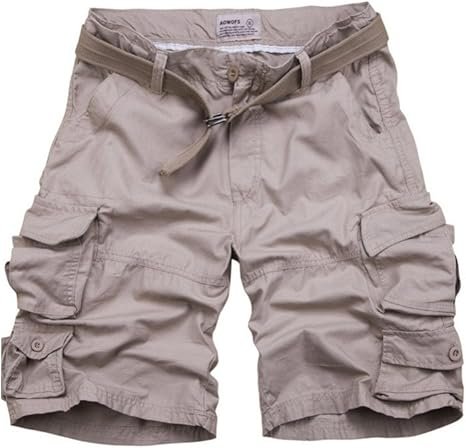 Herren Camouflage Relaxed-Fit Cargo Shorts Bermuda - Beige