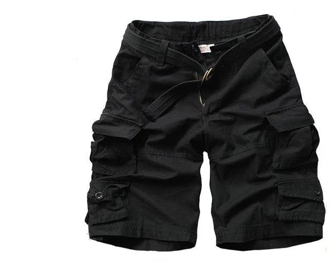 Herren Camouflage Relaxed-Fit Cargo Shorts Bermuda - Schwarz