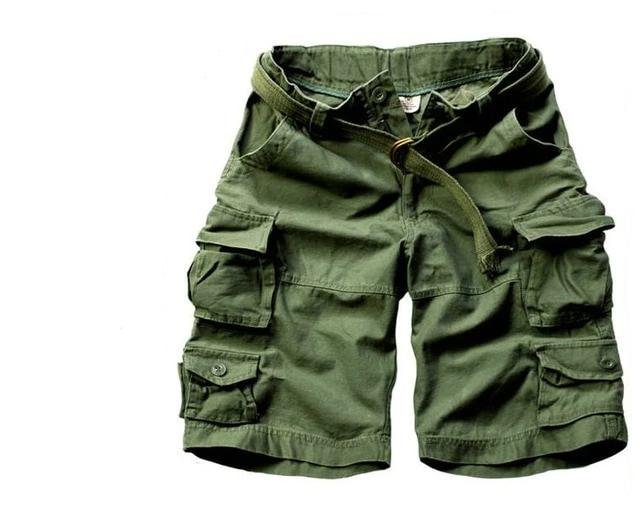 Herren Camouflage Relaxed-Fit Cargo Shorts Bermuda - Army Grün