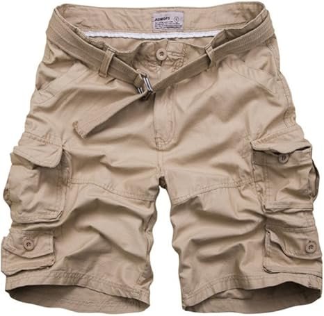 Herren Camouflage Relaxed-Fit Cargo Shorts Bermuda - Khaki