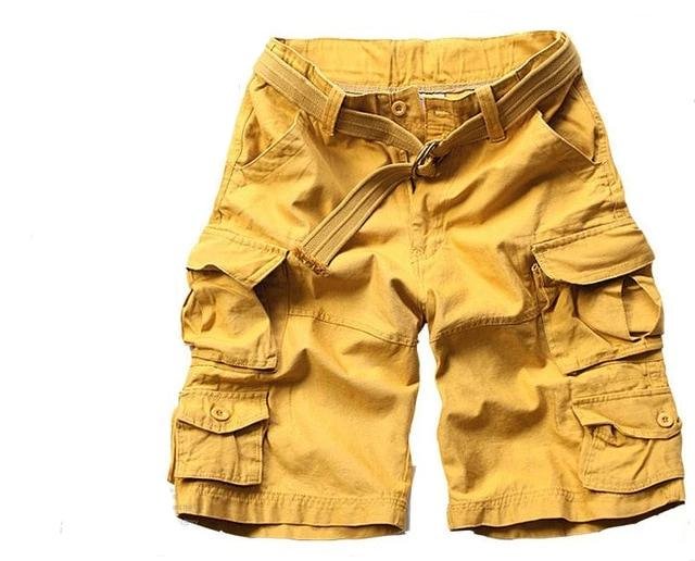 Herren Camouflage Relaxed-Fit Cargo Shorts Bermuda - Gelb
