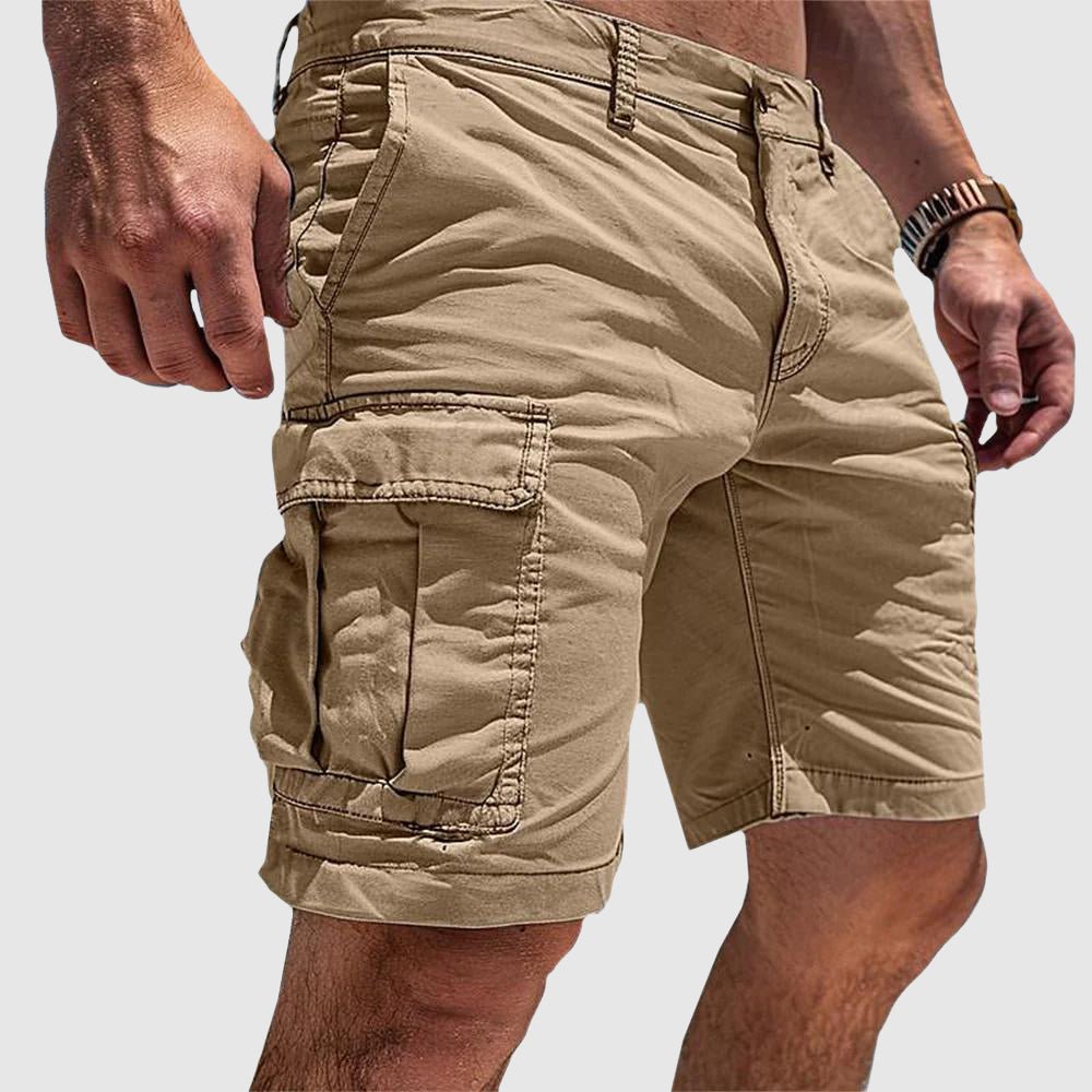 Herren Cargo Short mit Seitentaschen Knielang Gerade Schnitt - Beige
