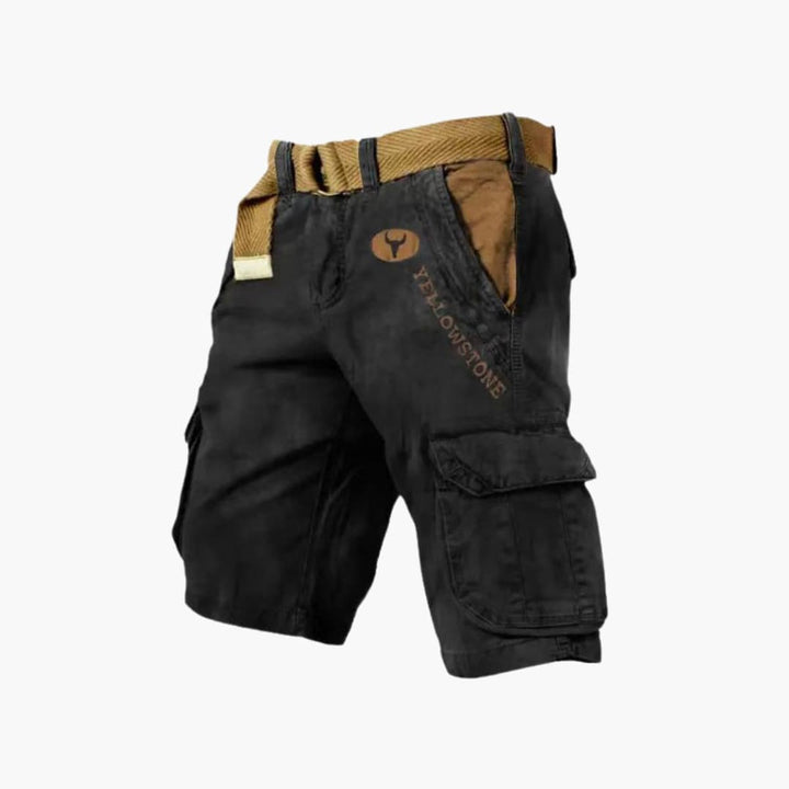 Herren Cargo-Shorts Locker Geschnitten 6-Taschen Outdoor - Schwarz