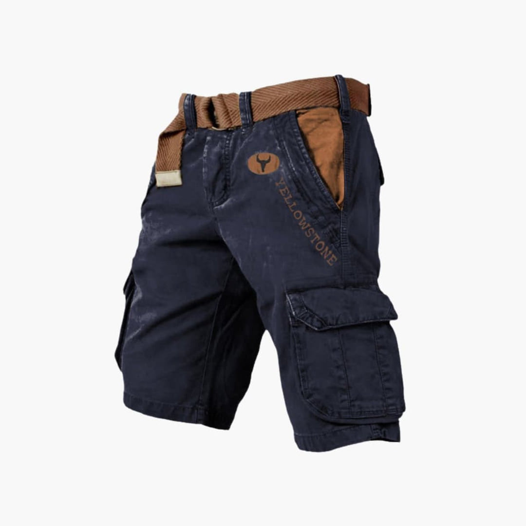 Herren Cargo-Shorts Locker Geschnitten 6-Taschen Outdoor - Marineblau