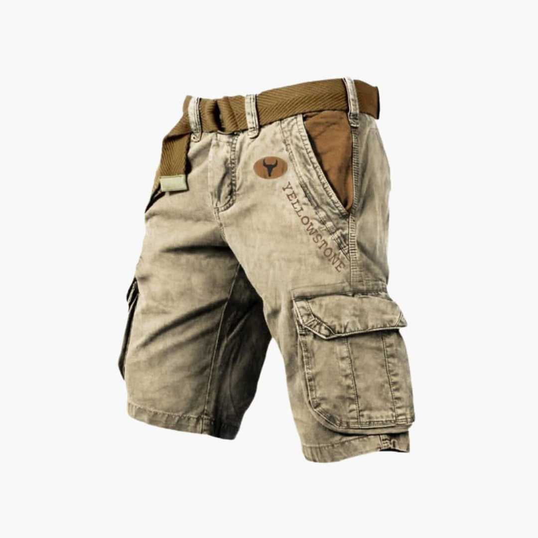 Herren Cargo-Shorts Locker Geschnitten 6-Taschen Outdoor - Khaki