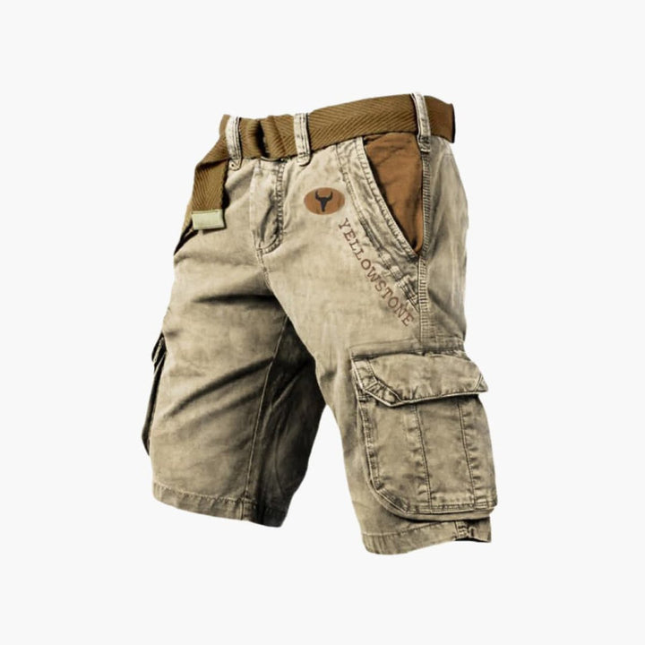 Herren Cargo-Shorts Locker Geschnitten 6-Taschen Outdoor - Khaki