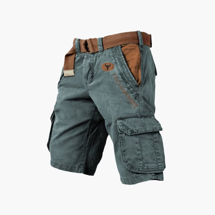 Herren Cargo-Shorts Locker Geschnitten 6-Taschen Outdoor - Dunkelgrün