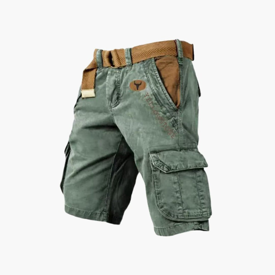 Herren Cargo-Shorts Locker Geschnitten 6-Taschen Outdoor - Hellgrün