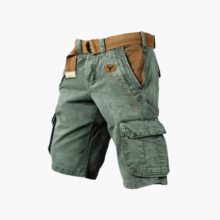 Herren Cargo-Shorts Locker Geschnitten 6-Taschen Outdoor - Hellgrün