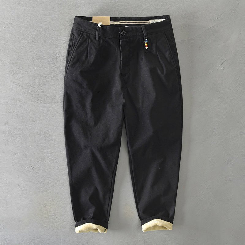 Herren Casual Taillierte Chino Hose - Black