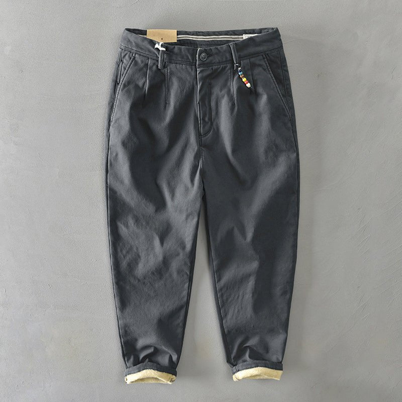 Herren Casual Taillierte Chino Hose - Gray